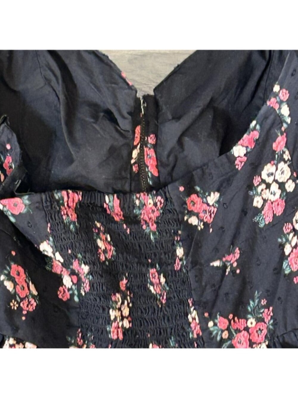 Guess Dress Womens 8 Black Floral Vintage Y2K Sweetheart Halter Sundress Ruffle - Picture 10 of 15